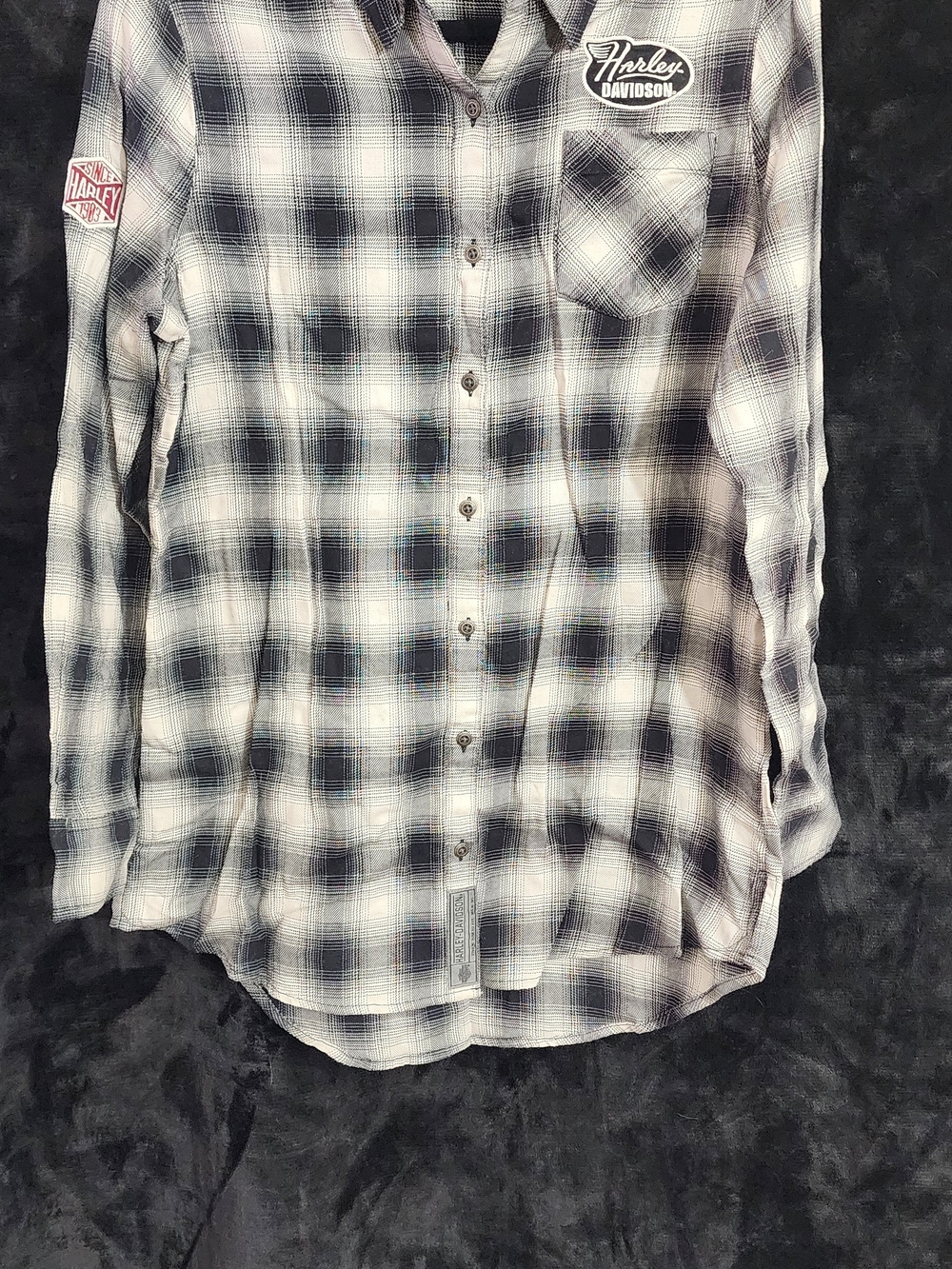 NWOT Harley-Davidson Women’s Plaid Button-Up Shirt – Size M